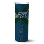 customized utah jazz camo texture navy skinny tumbler best selling 1.webp