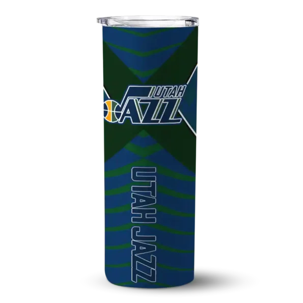 customized utah jazz camo texture navy skinny tumbler best selling 1.webp