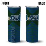 customized utah jazz camo texture navy skinny tumbler best selling 1.webp