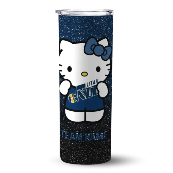 customized utah jazz hello kitty navy black skinny tumbler best selling 1.webp