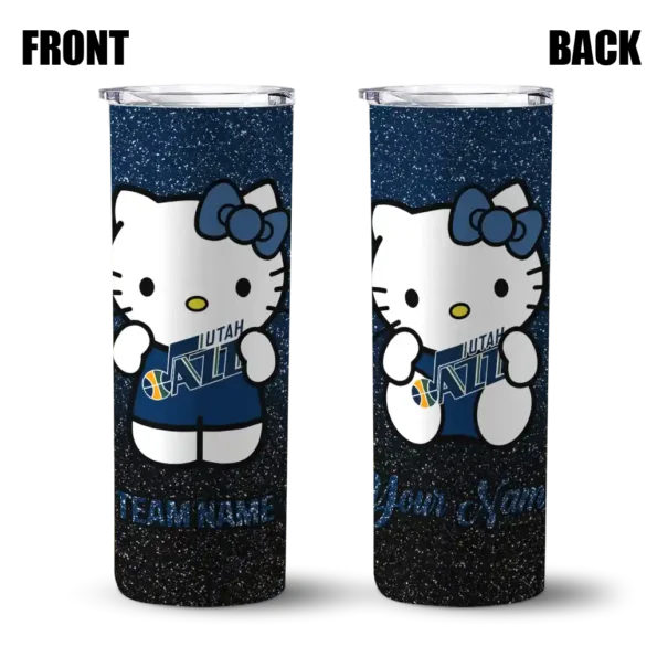 customized utah jazz hello kitty navy black skinny tumbler fashion forward.webp