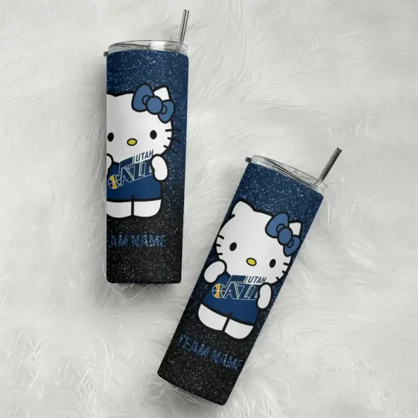 customized utah jazz hello kitty navy black skinny tumbler top rated.webp