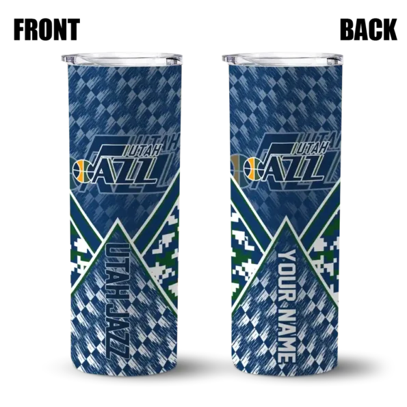 customized utah jazz monogram burst navy white skinny tumbler fashion forward.webp
