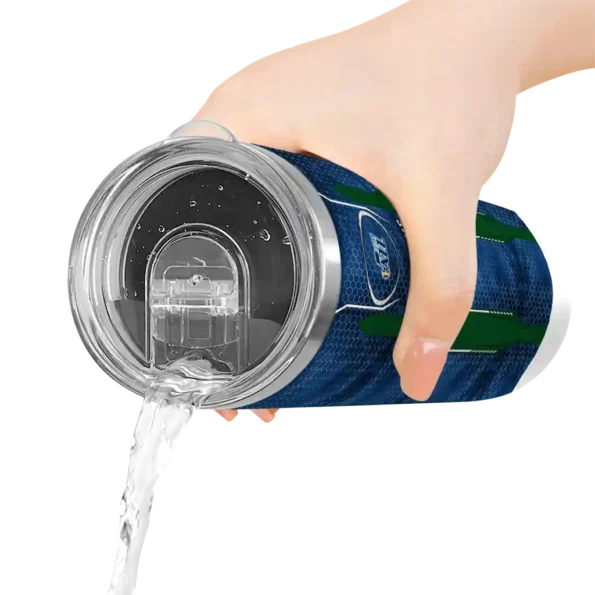 customized utah jazz stacked diamond navy skinny tumbler latest model.webp