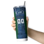 customized utah jazz stacked diamond navy skinny tumbler best selling 1.webp