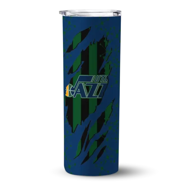 customized utah jazz star pop navy black skinny tumbler best selling 1.webp