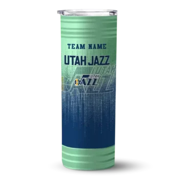 customized utah jazz swirl texture navy skinny tumbler best selling 1.webp