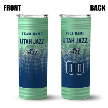customized utah jazz swirl texture navy skinny tumbler fashion forward.webp