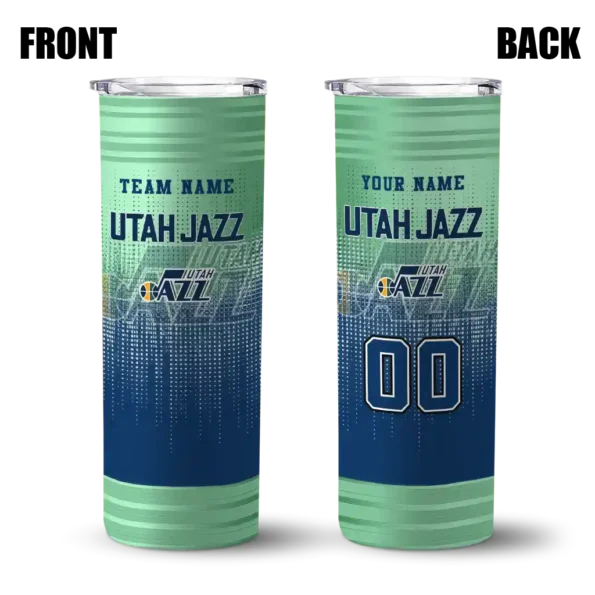 customized utah jazz swirl texture navy skinny tumbler fashion forward.webp
