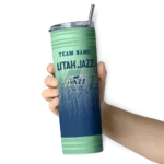 customized utah jazz swirl texture navy skinny tumbler best selling 1.webp