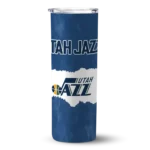 customized utah jazz torn band navy white skinny tumbler best selling 1.webp