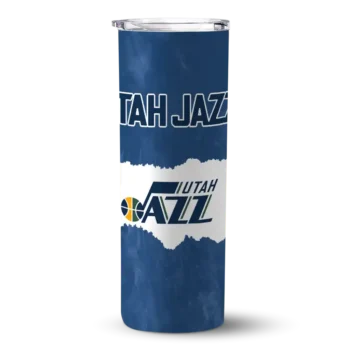 customized utah jazz torn band navy white skinny tumbler best selling 1.webp