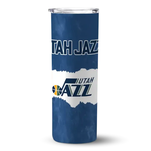 customized utah jazz torn band navy white skinny tumbler best selling 1.webp