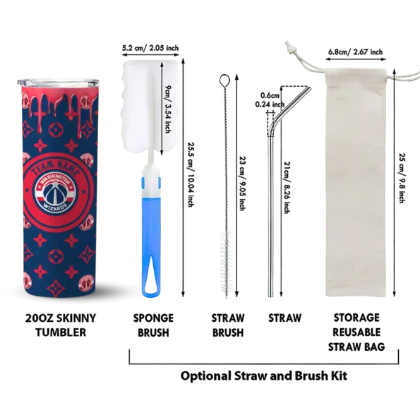customized washington wizards camo streak blue skinny tumbler new arrival.webp