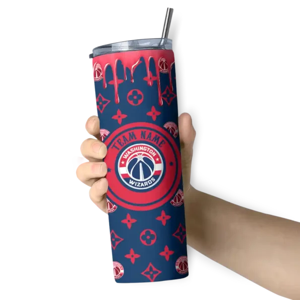 customized washington wizards camo streak blue skinny tumbler premium grade.webp