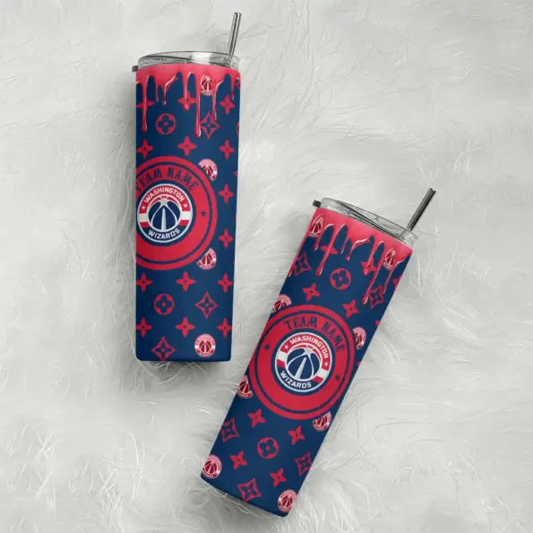 customized washington wizards camo streak blue skinny tumbler top rated.webp