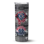 customized washington wizards chevron v blue gray skinny tumbler best selling 1.webp