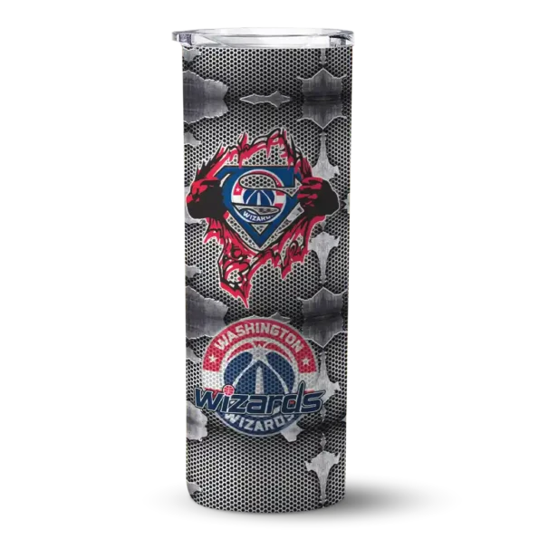 customized washington wizards chevron v blue gray skinny tumbler best selling 1.webp