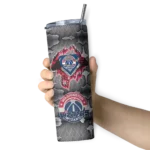 customized washington wizards chevron v blue gray skinny tumbler best selling 1.webp