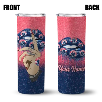 customized washington wizards sparkle lips blue skinny tumbler fashion forward.webp