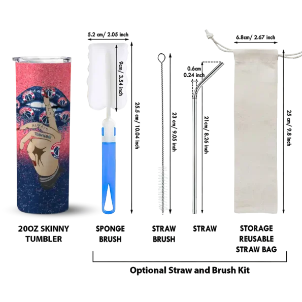 customized washington wizards sparkle lips blue skinny tumbler new arrival.webp