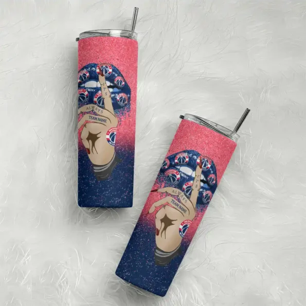 customized washington wizards sparkle lips blue skinny tumbler top rated.webp