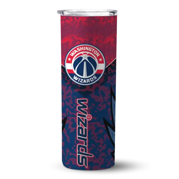 customized washington wizards spiral burst print blue skinny tumbler best selling 1.webp