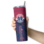 customized washington wizards spiral burst print blue skinny tumbler best selling 1.webp