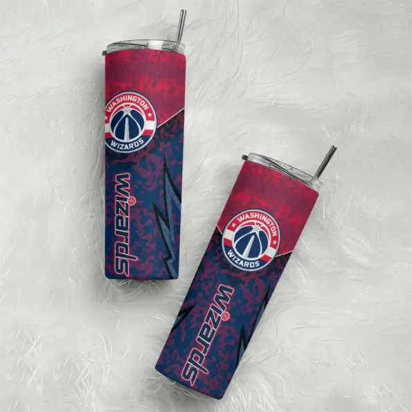 customized washington wizards spiral burst print blue skinny tumbler top rated.webp
