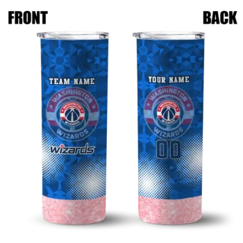 customized washington wizards starburst tiles blue skinny tumbler fashion forward.webp