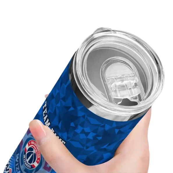 customized washington wizards starburst tiles blue skinny tumbler high quality.webp