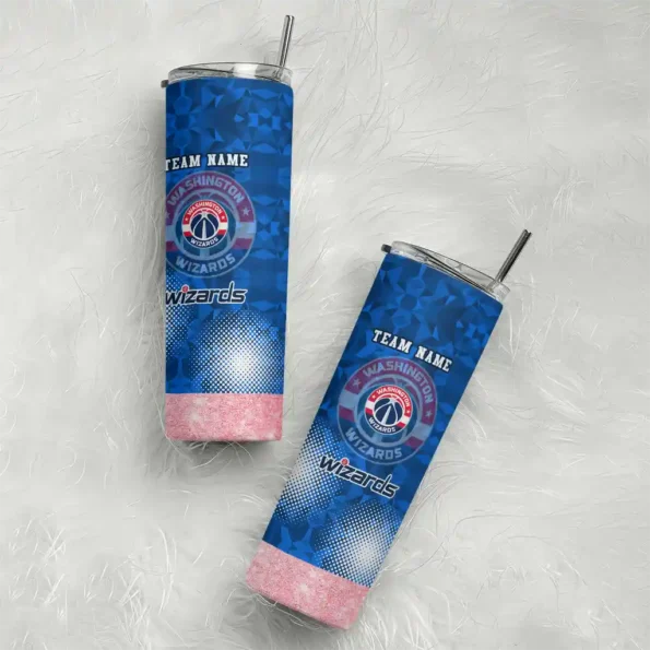 customized washington wizards starburst tiles blue skinny tumbler top rated.webp