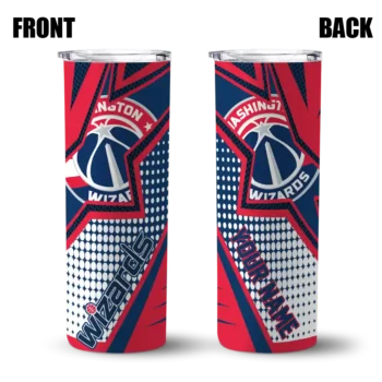 customized washington wizards web stripes blue white skinny tumbler fashion forward.webp