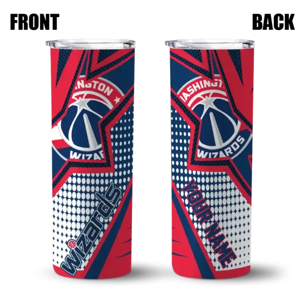 customized washington wizards web stripes blue white skinny tumbler fashion forward.webp