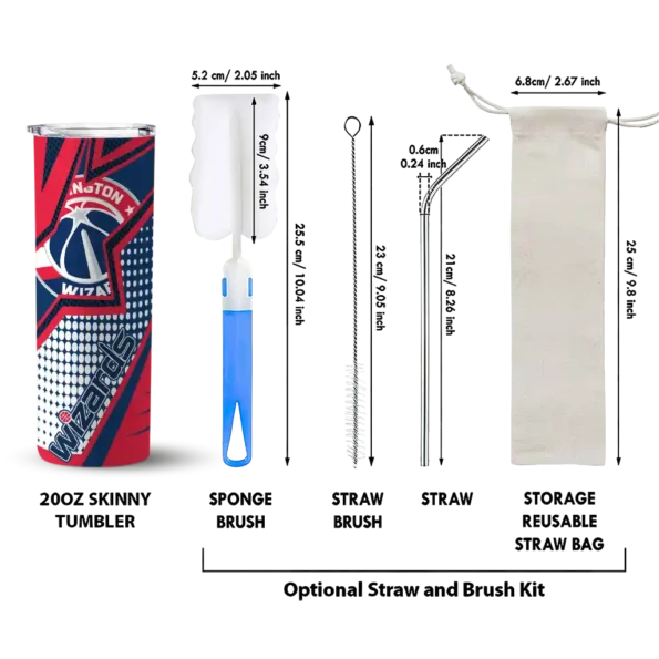 customized washington wizards web stripes blue white skinny tumbler new arrival.webp