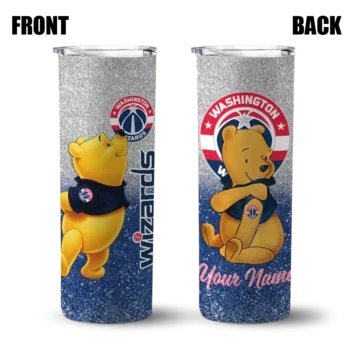 customized washington wizards winnie the pooh blue gray skinny tumbler fashion forward.webp