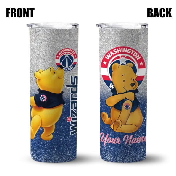 customized washington wizards winnie the pooh blue gray skinny tumbler fashion forward.webp