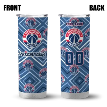 customized washington wizards zipper leopard blue skinny tumbler fashion forward.webp