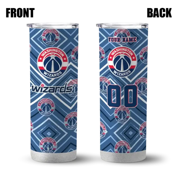 customized washington wizards zipper leopard blue skinny tumbler fashion forward.webp
