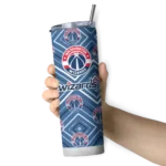 customized washington wizards zipper leopard blue skinny tumbler best selling 1.webp