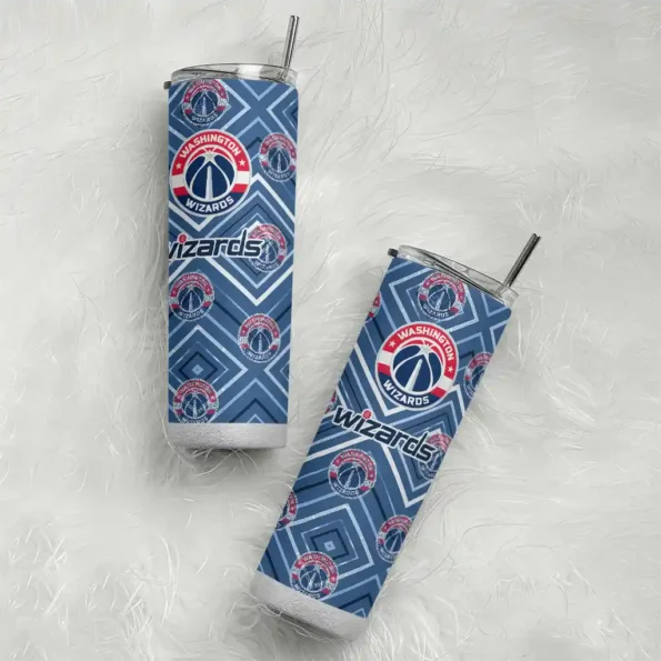 customized washington wizards zipper leopard blue skinny tumbler top rated.webp