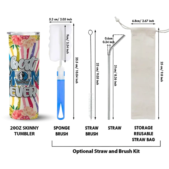 dallas mavericks flower cluster skinny tumbler new arrival.webp