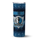 dallas mavericks radiant glitter blue skinny tumbler best selling 1.webp