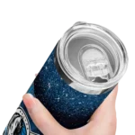 dallas mavericks radiant glitter blue skinny tumbler best selling 1.webp