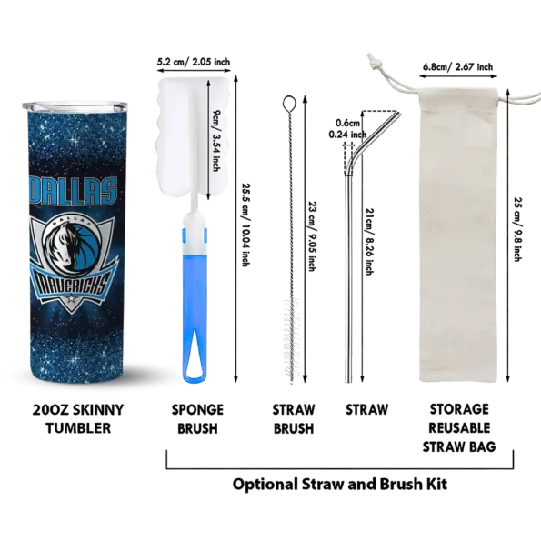 dallas mavericks radiant glitter blue skinny tumbler new arrival.webp