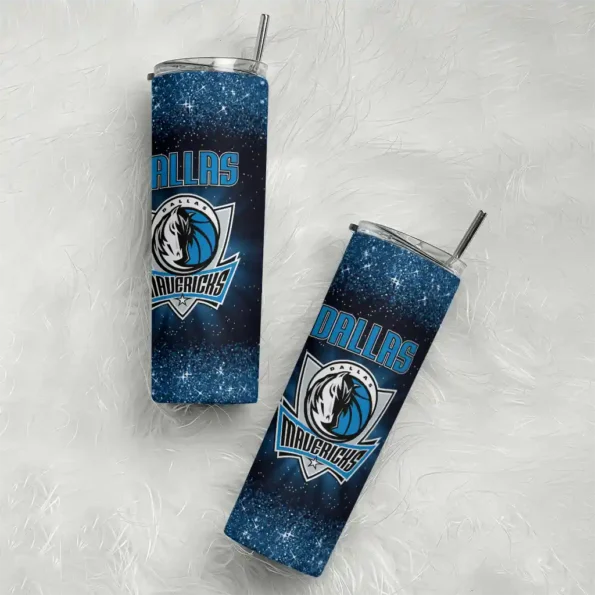dallas mavericks radiant glitter blue skinny tumbler top rated.webp