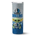 dallas mavericks yoda smile blue skinny tumbler best selling 1.webp