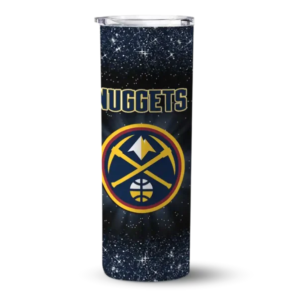 denver nuggets radiant glitter blue skinny tumbler best selling 1.webp
