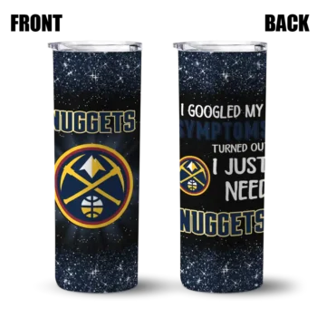 denver nuggets radiant glitter blue skinny tumbler fashion forward.webp