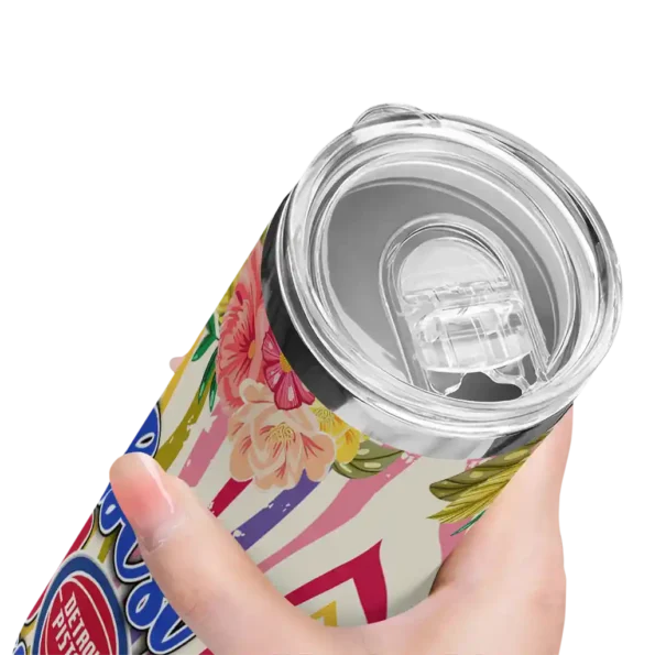 detroit pistons flower cluster skinny tumbler high quality.webp